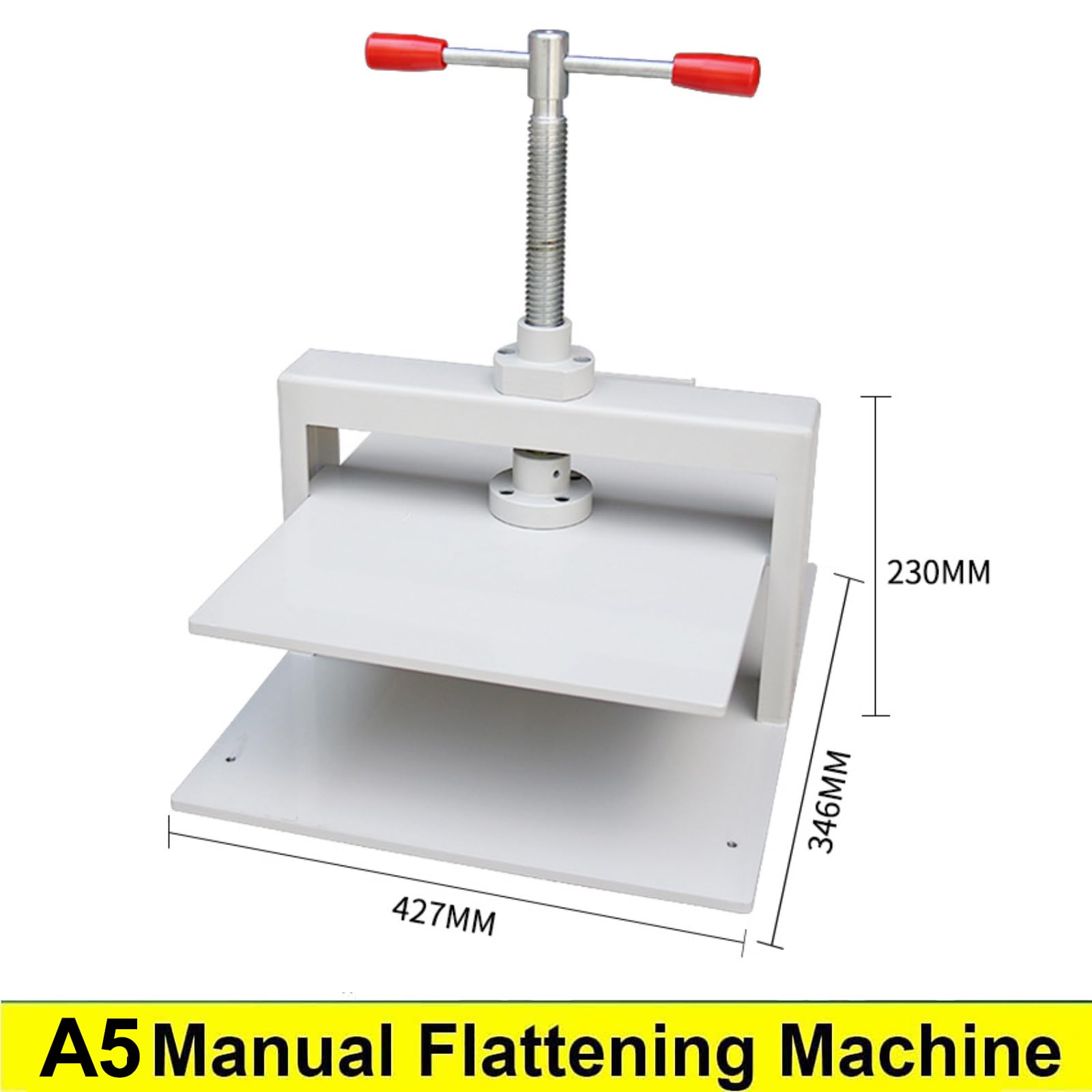 MObyat Macchina Pressa Manuale per Carta, Formato A5, A4, A3, con Pressa A Pinza E Deflettore A 3 Posizioni in Acciaio Rinforzato, Portata 1500 kg per Rilegatura E Carta, Ideale per A5