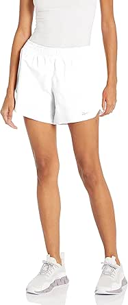 Reebok(リーボック) Women's Standard Running Shorts, White/Small Reflective Logo, Large