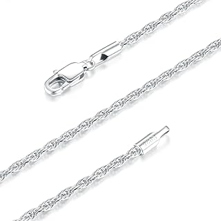 925 Sterling Silver Chain Necklace for Women, 18K Gold Plated Chain for Women, 1.5/2.5MM Rope Chain Sturdy & Non Tarnish Women's Chain Necklaces Jewelry Gifts