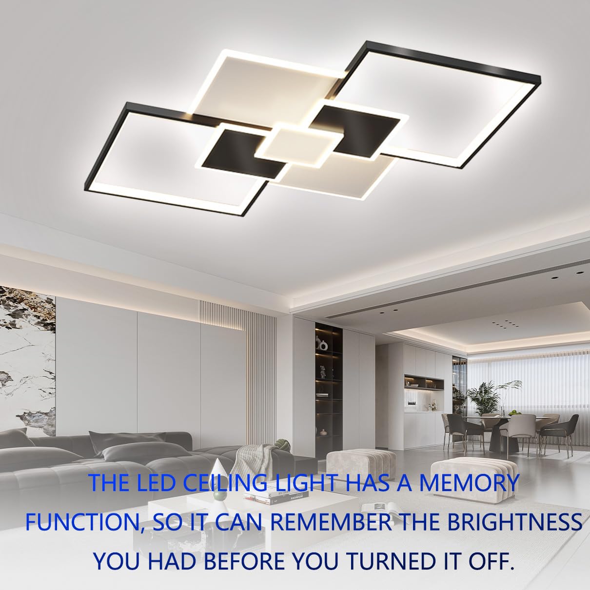 Plafoniera LED Moderna Dimmerabile con Telecomando per Soggiorno | Lampada da Soffitto LED per Camera da Letto, Cucina, Ingresso e Ufficio, Risparmio Energetico e Facile Installazione