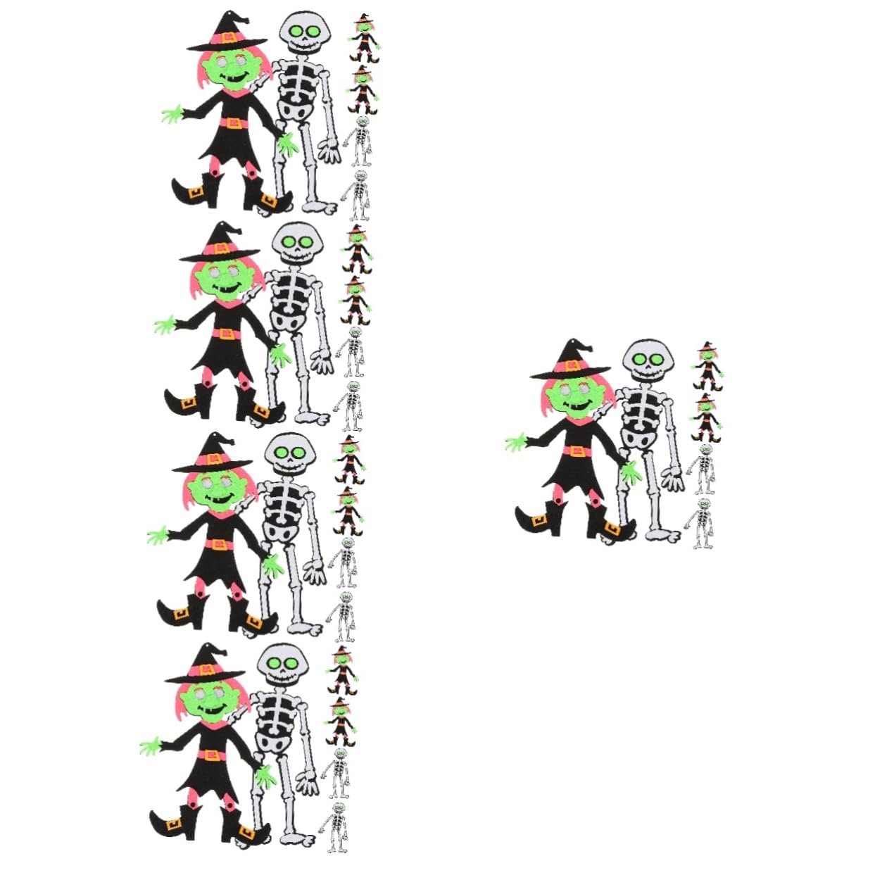 Didiseaon 20pezzi Decorazioni Di Halloween Feltro Pendenti Strega e Scheletro Accessori Per Feste e Addobbi Spaventosi Per Alberi e Finestre