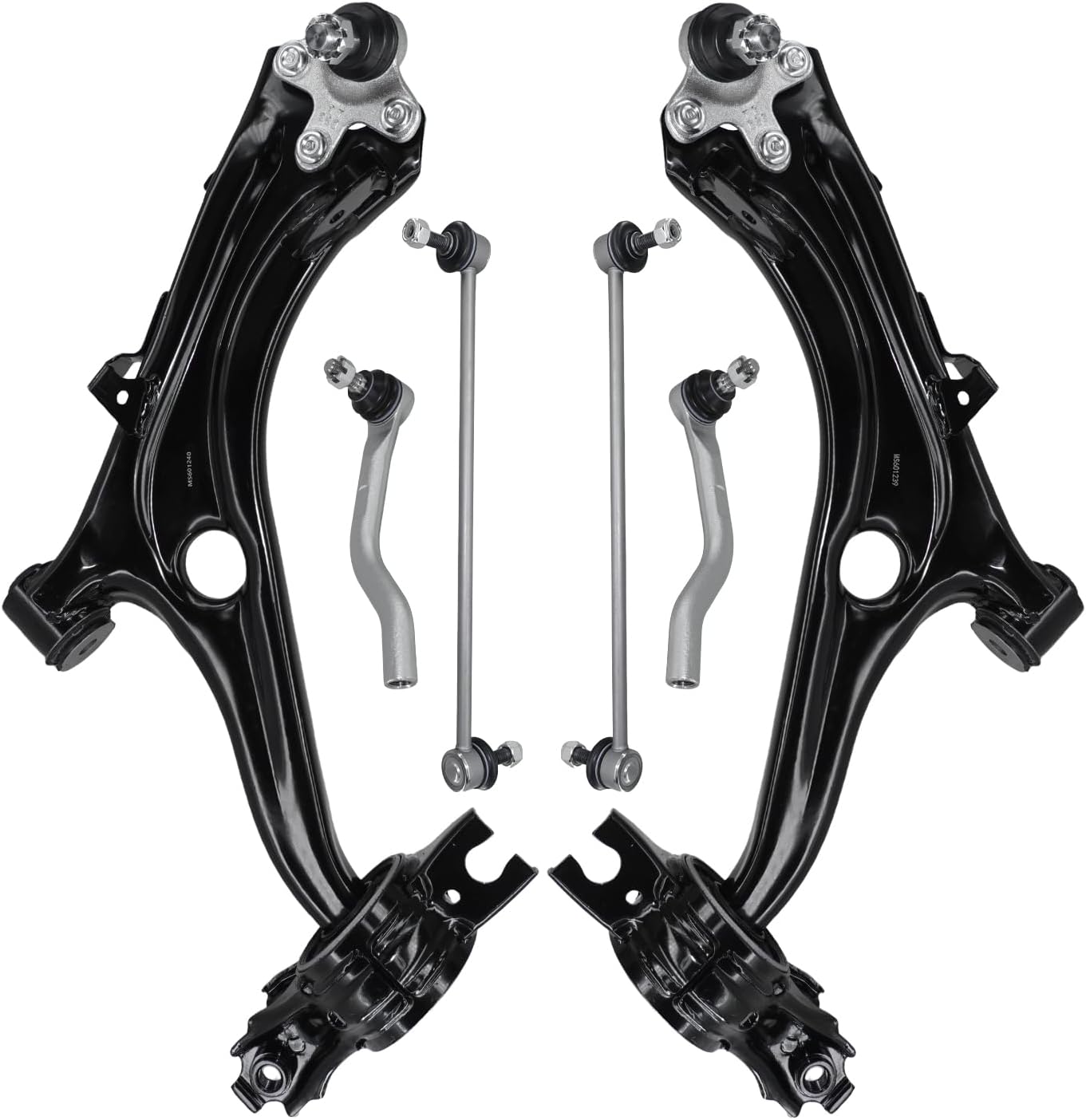 Control Arm, Replacement For Front Lower Control Arm With Ball Joint Sway Bar Outer Tie Rod Compatible With 2016-2019 Honda Civic - 6 Pcs