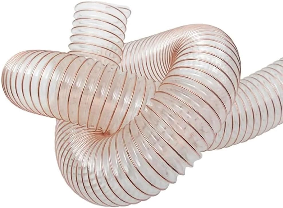 Industrial Air Duct PU Clear Polyurethane Pipe Flexible Ducting Hose 1M Inner Diameter 160MM for The Suction or Delivery of Small Particles,Wall Thickness 2mm
