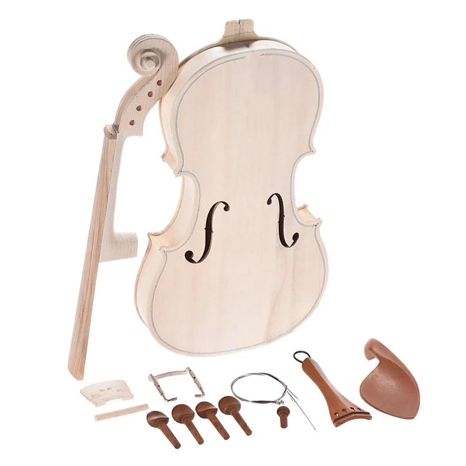 Kit Di Violino Professionale Kit Di Violino A Grandezza Naturale 4/4 Fai Da Te Fatto A Mano Violino Acustico In Legno Massello Naturale Con Pannello In Abete Rosso E Fondo In Acero(Jujube)