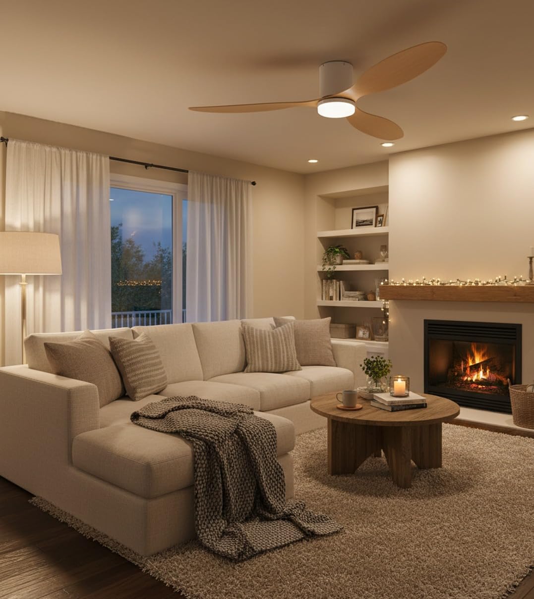 BEL AIR HOME - Ventilador de Techo MISTRAL con Motor DC, 132 CM, Luz LED 24W, 6 Velocidades de Aire y 3 Temperaturas de Luz, Mando a Distancia Incluido (BLANCO HAYA) — view 5