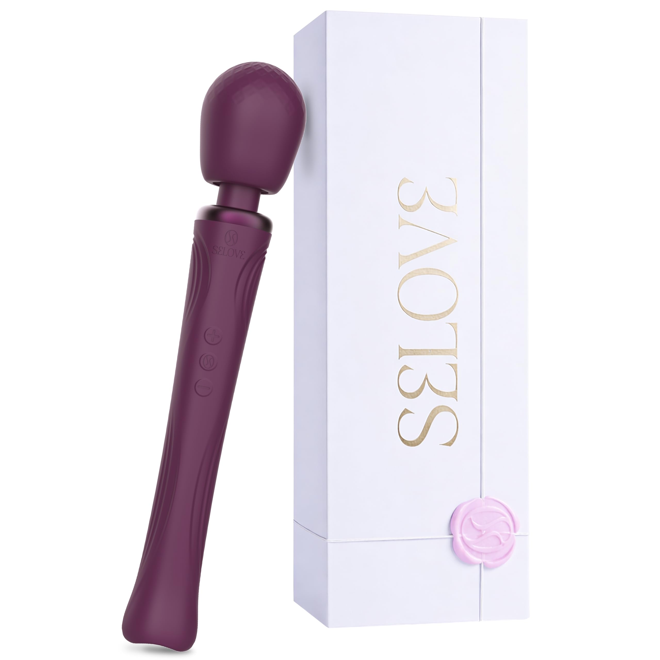 SELOVE Massagestab Vela Wand Vibrator – Leistungsstark, Flexibler Hals – Aufladbares Massagegerät für tiefe Ganzkörper- und Intimmassagen (Deep Purple)