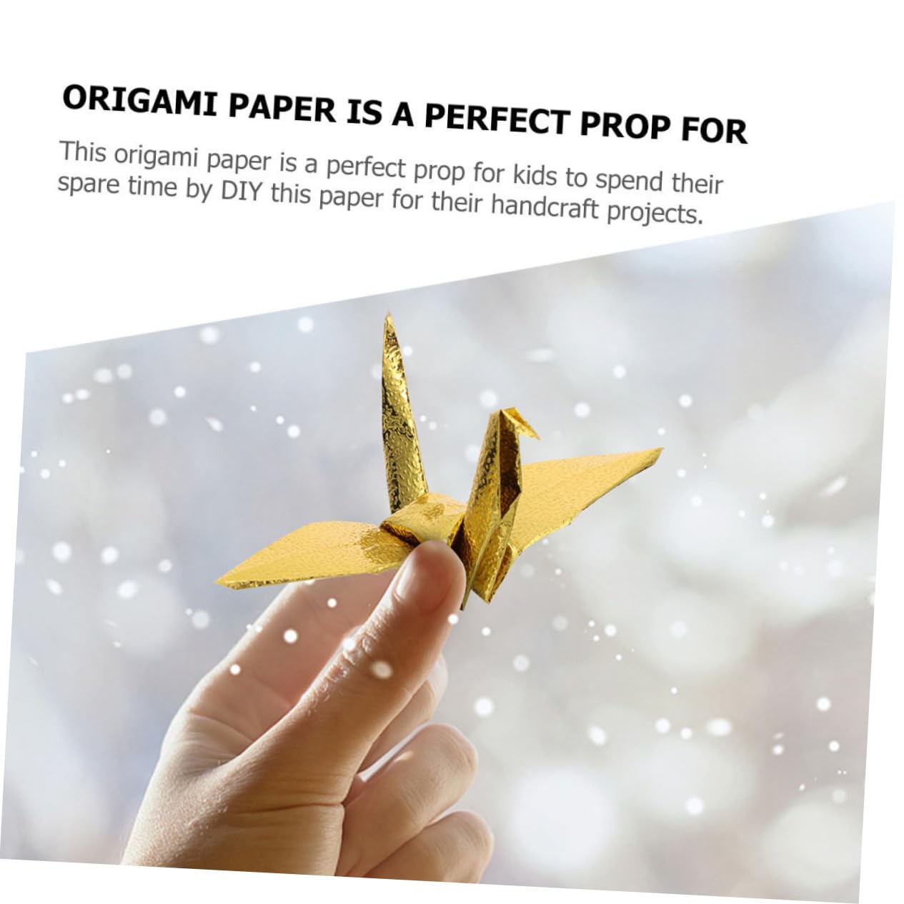 Lurrose 400blätter Faltpapier Für Origami Goldene Einseitige Perlmuttfarbene Bastelpapier Für -projekte Für Kreative Bastelarbeiten Robust Und Leicht Zu Falten