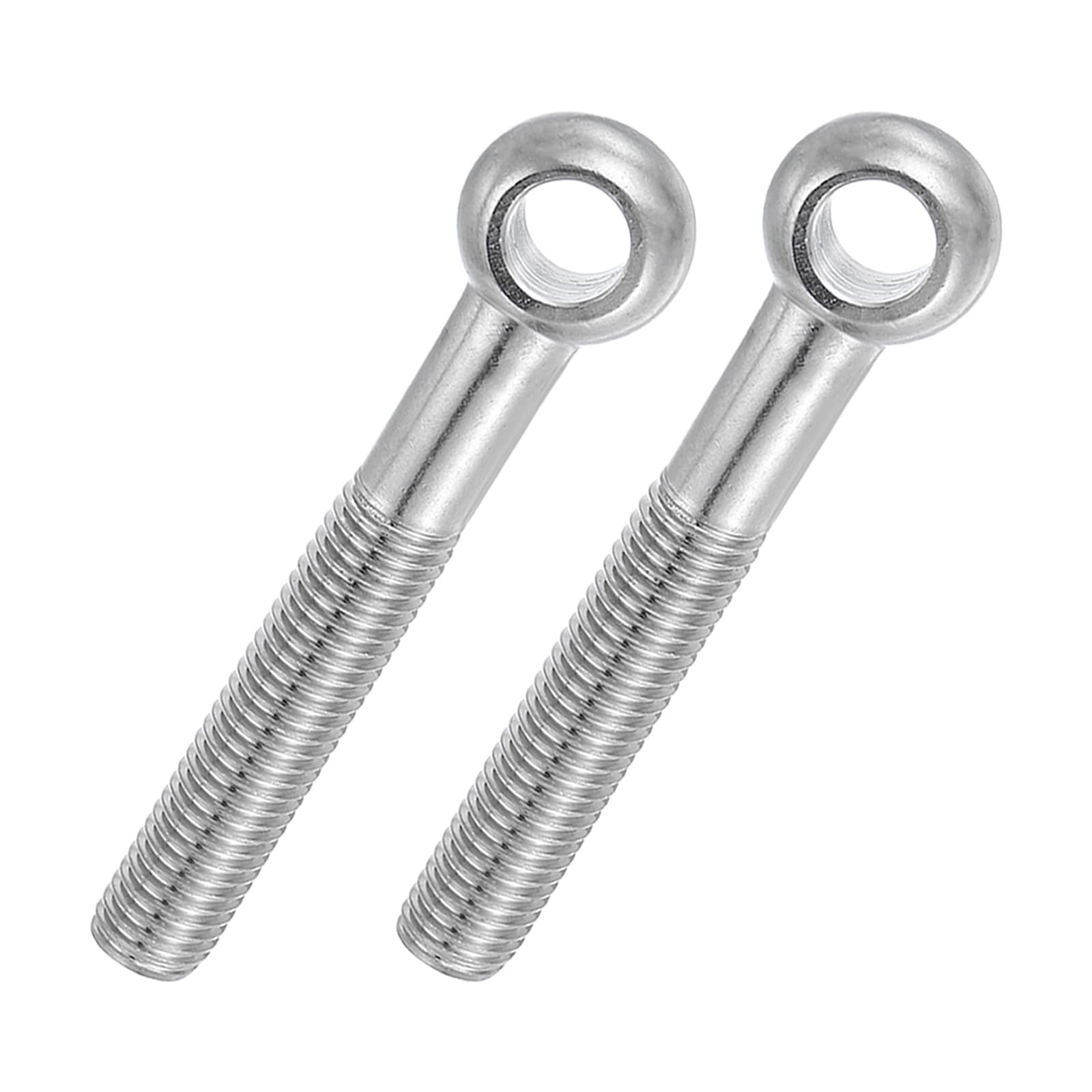 PATIKIL 2 Pcs M14x110mm Shoulder Swing Lifting Eye Bolt, 304 Stainless Steel Metric Half Tooth Thread Fisheye Eye Slip Hole Screw Rigging Bolt Metal Fasteners Screws, Silver Tone