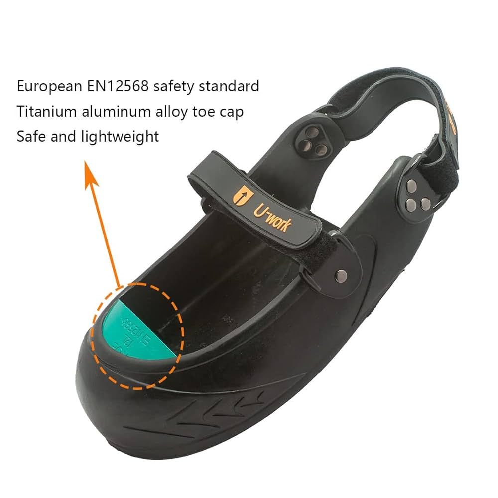 Unique Double Hook and Loop Straps Safety Overshoes Steel