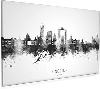 Kingston Canada Skyline Box Canvas Print with City Name -30180