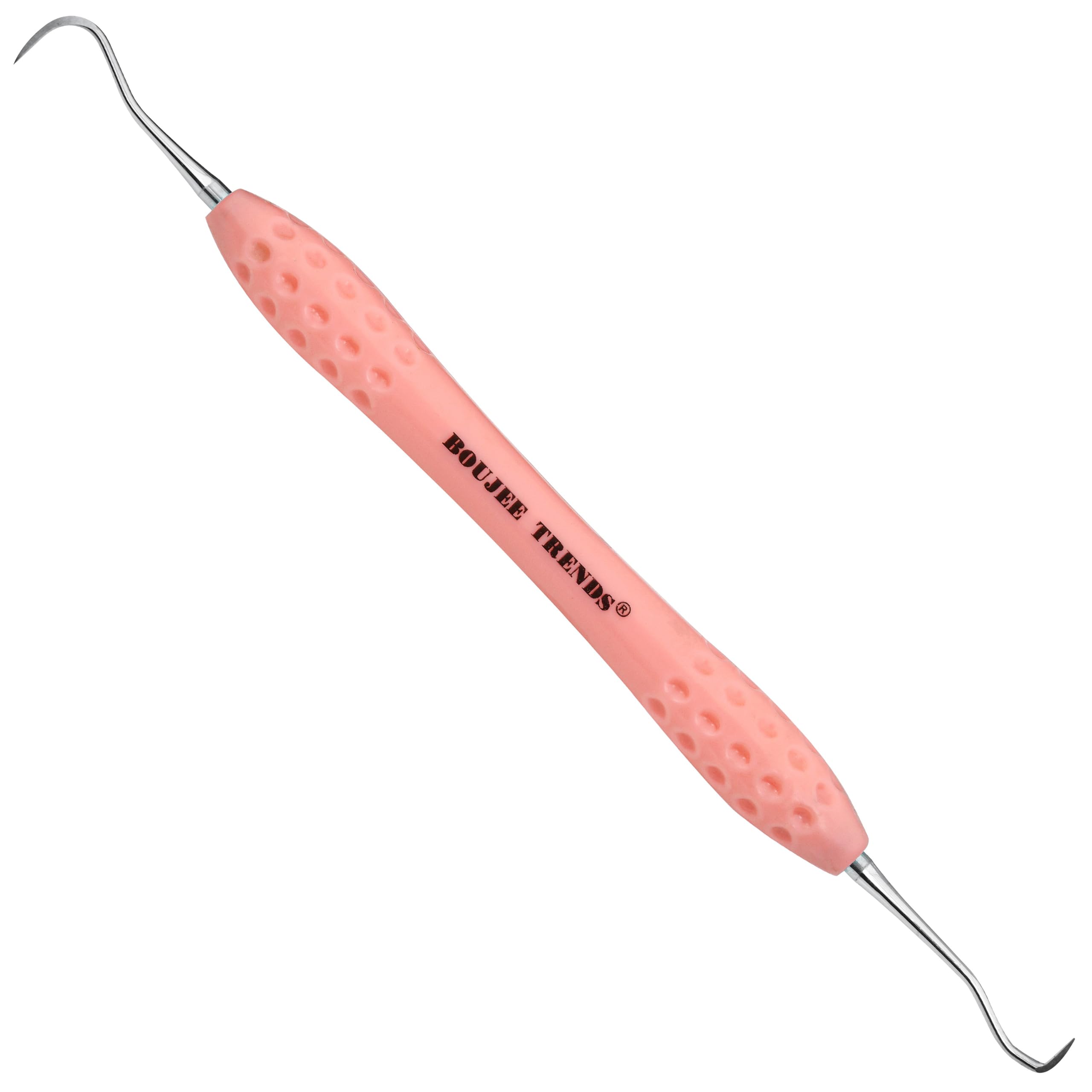 Professional Dental Tools Tartar Scraper for Dentist, Personal Use and Pets Plaque Remover for Teeth, Premium Oral Care Double Ended Dental Scaler | U5/33 Stainless Steel (Pink, Silicone Handle)
