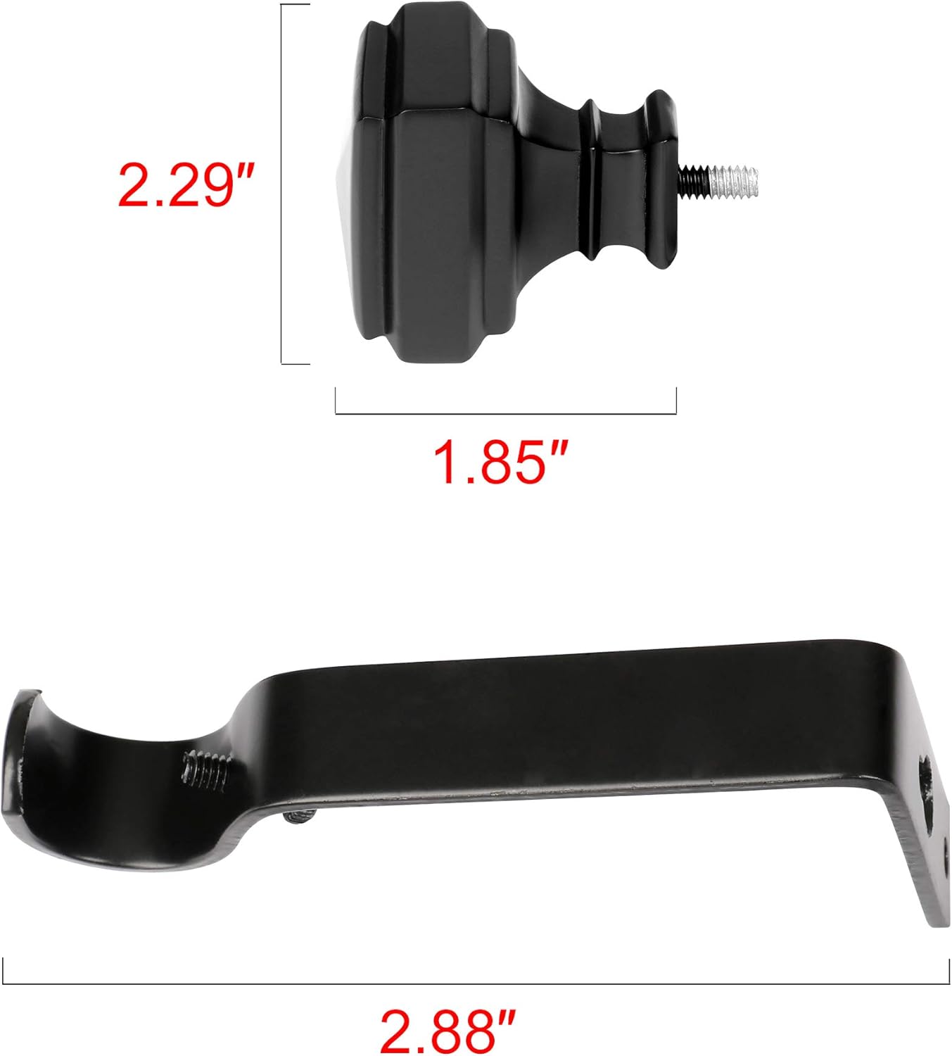 UTOPIA ALLEY Wall Mounted 5/8 Inch Curtain Rod - Curtain Rods For Windows 86 to 120 Inch, Adjustable Drapery Rods, Black Curtain Rods, Tapestry Poles (Black 86"-120")