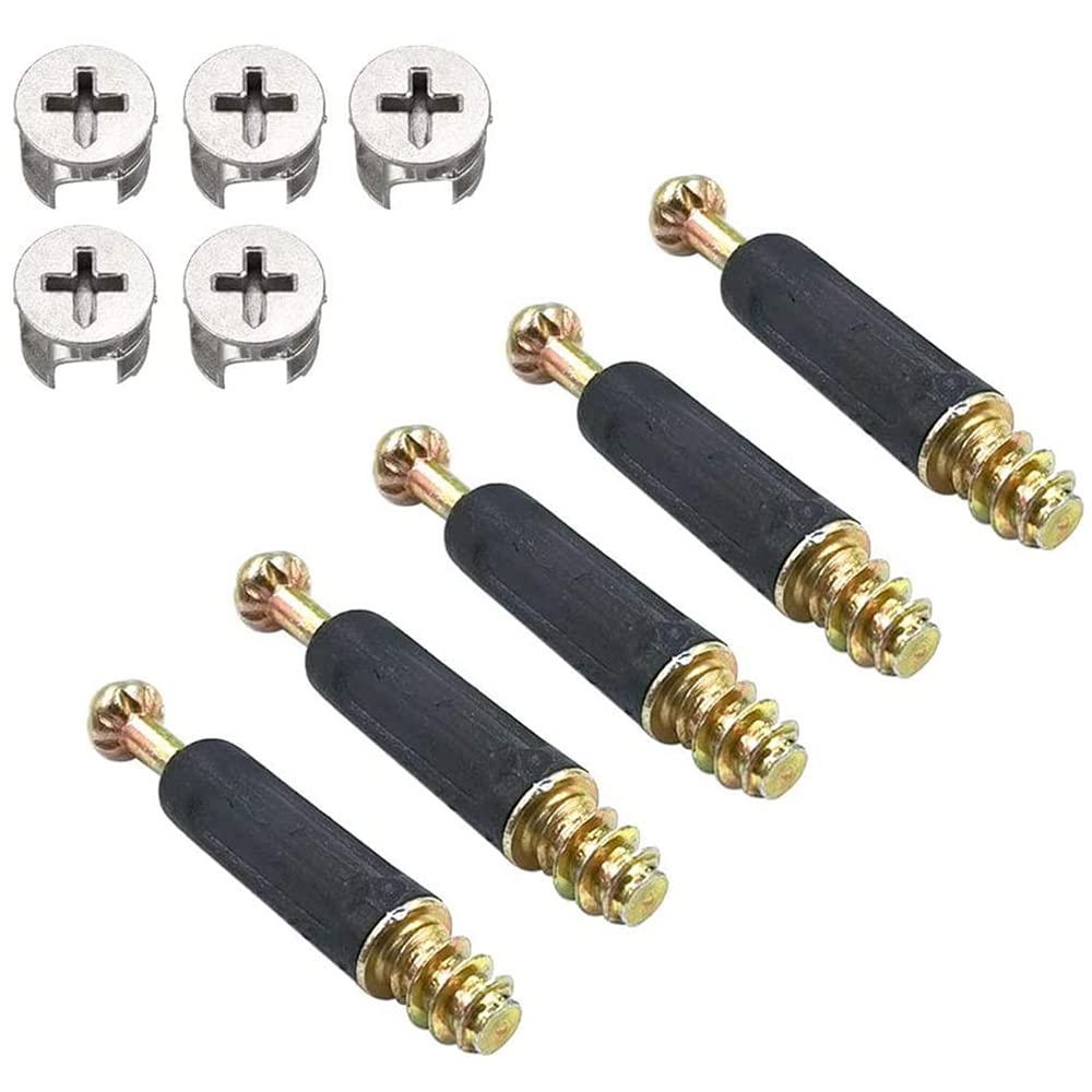 Eyech 50 Sets Furniture Connecting Cams Lock Fittings with Dowel, Cam