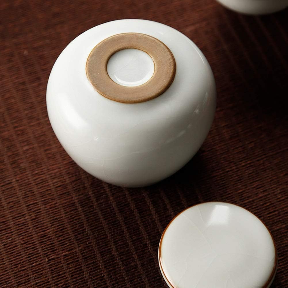 Mini Pet Cremation Urns for, Memorial Hall Pet Urns Ashes,Hand-Made Ceramic Sealed Jars,Cat and Dog Small Pet Souvenirs,Display at Home （8.5cm*7.5cm） (Color : 1) (2)