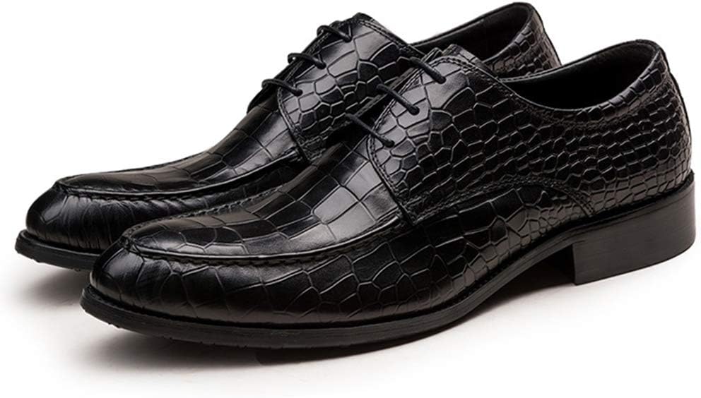 Men's Business Leather Shoes,Work Party Banquet Leopard Print Dress Shoe Casual Walking Office Formal Shoes,Black- 38/UK 5.5/US 6.5
