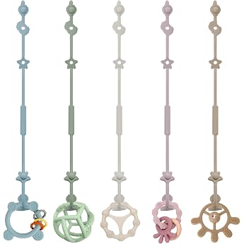 Silicone Dummy Chain with Adjustable Clip BPA-Free Pack of 5