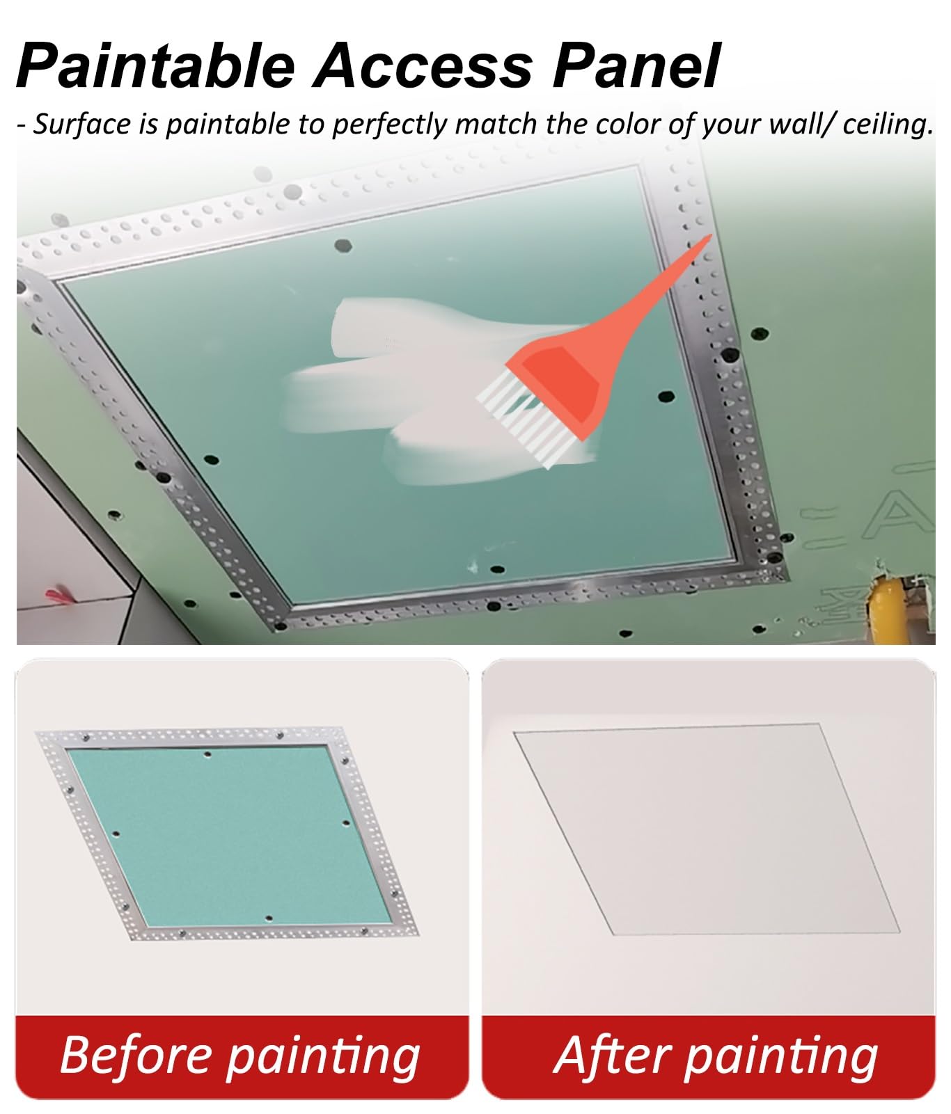 Trampilla Pladur Panel de Acceso Mural Pintable para Pladur, Compuerta de Acceso Empotrada con Marco de Aluminio, Tapa de Orificio de Acceso de Servicio(12x32in/30x80cm)