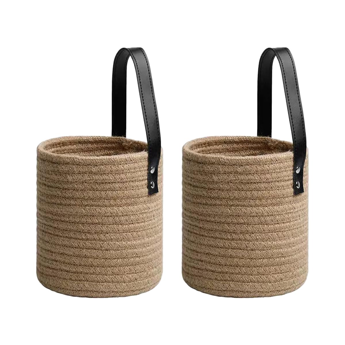 2 cestas colgantes de yute para plantas de interior y decoración pared jardín