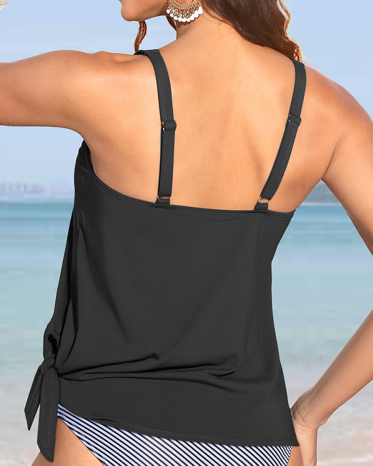 Women Tankini Swim Top Only - Swimsuit Bathing Suit Top Side Tie Swim Top No Bottom 2025