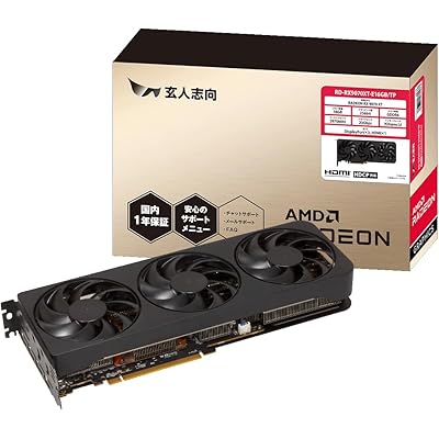 玄人志向 AMD Radeon RX 9070 XT 搭載 グラフィックボード 16GB トリプルファン 【国内正規品】 RD-RX9070XT-E16GB/T …