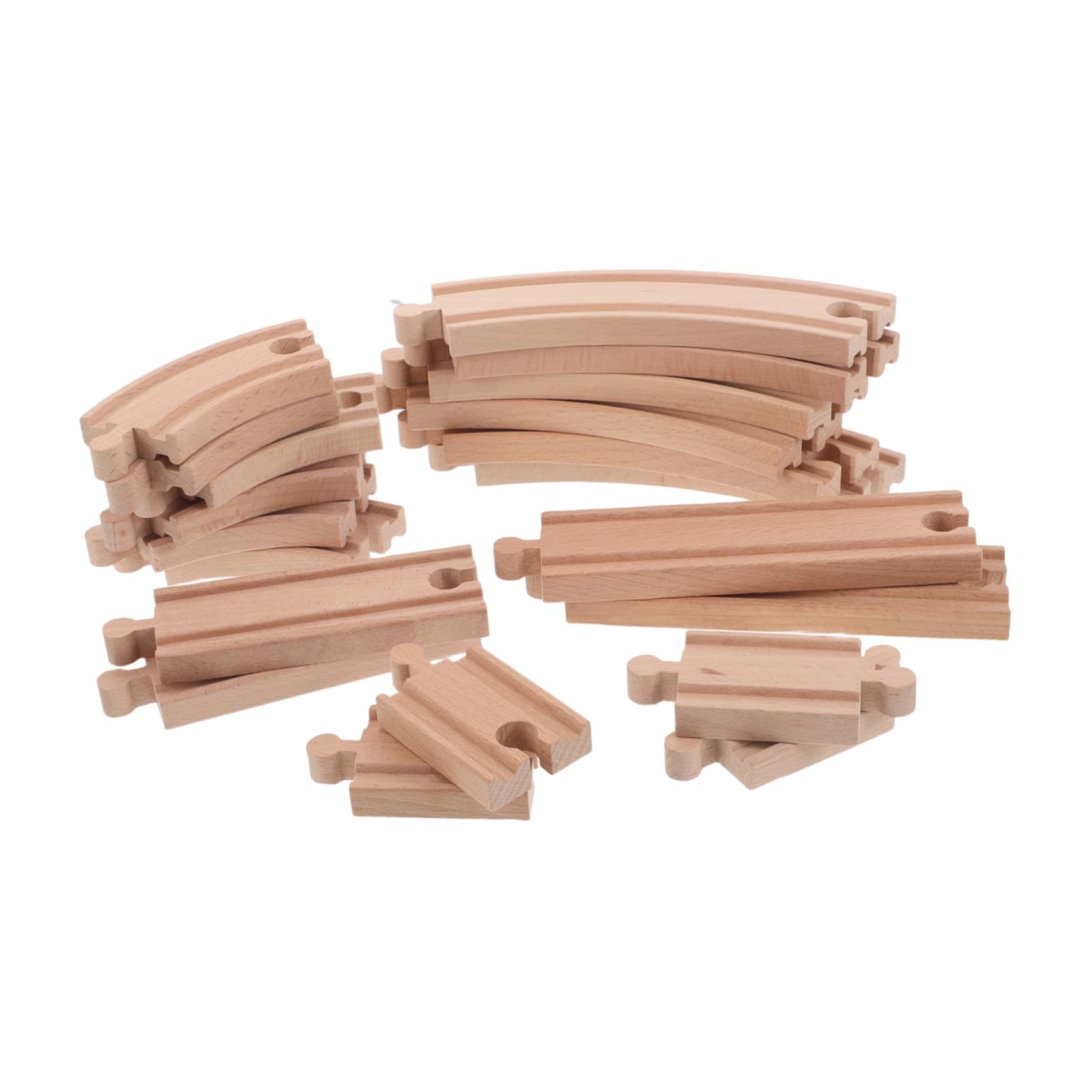 ifundom Set da 20 Binari in Legno per Treni, Accessori per Trenini Giocattolo, Compatibile con Modelli di Treni Diffusi, per Bambini e Ragazzi, Kit di Estensione Fai da Te con Trenino