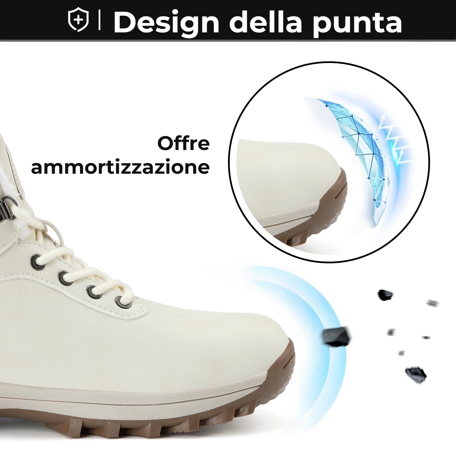 Mishansha Stivali da Neve Uomo Inverno Scarpe Pelliccia Donna Caldi Scarponcini Trekking Imbottiti 36-48