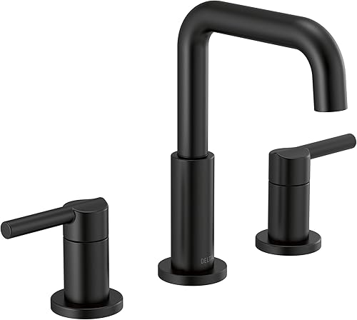 Miniatura 2 de Delta Faucet Nicoli - Grifo de baño de 3 agujeros, negro mate, 35749LF-BL