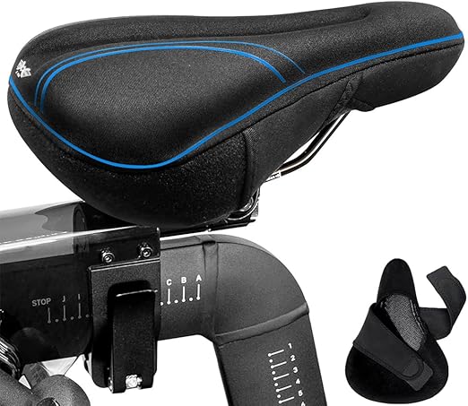X WING Bike Seat Cover Padded with Memory Foam OR Gel, Bicycle Saddle Soft for Men Women, Comfort Exercise Cycle Seats Cushion Padded Fits Stationary Bikes, Spin, for Indoor and Outdoor Cycling