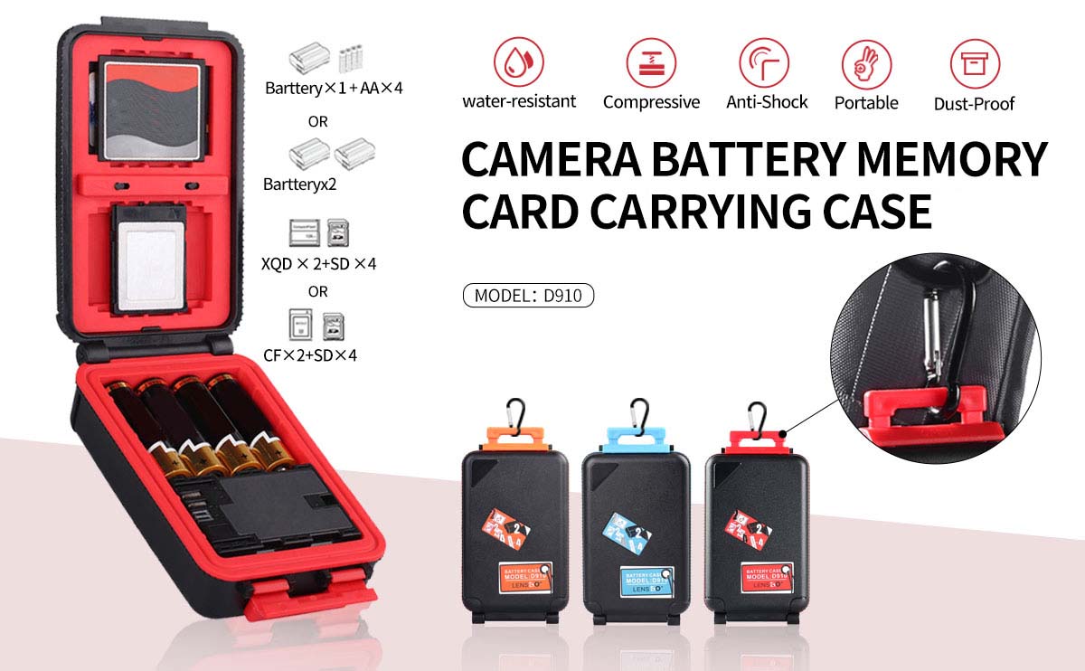 ICY BOX Étui De Rangement Pour 28 Cartes Mémoire – 8 SD + 16 Micro SD + 4 CF, Fermeture Clip + Mousqueton, Noir Robuste