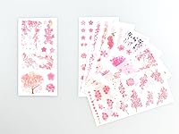 Vista 6 de Paquete de 2) Pegatinas Románticas de Flores de Cerezo para Scrapbooking - Pegatinas Japonesas de Cerezo Rosado para Arte, Manualidades, Diario