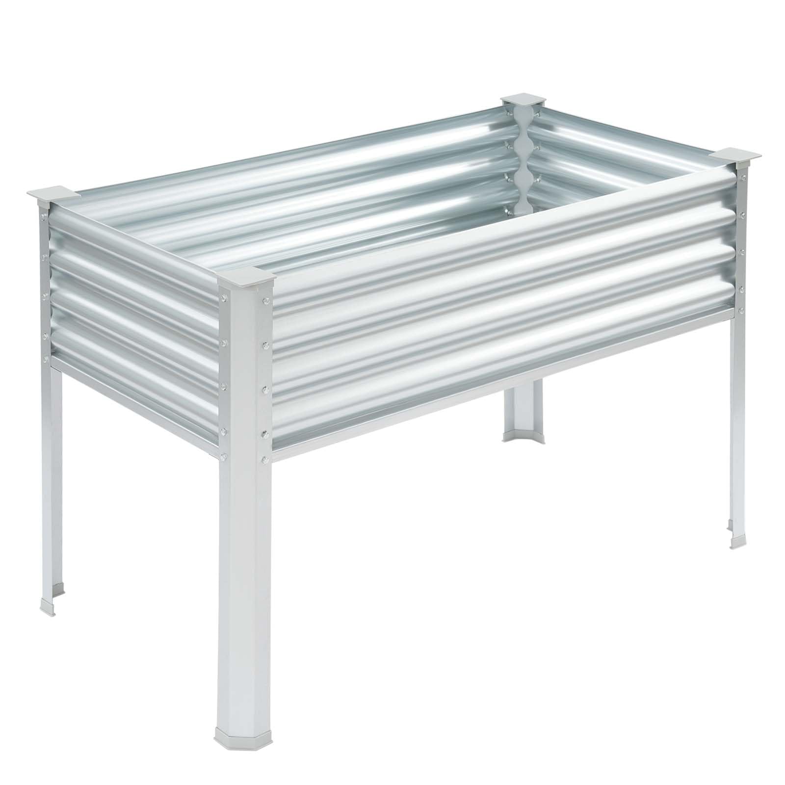 Wasfregvb Raised Metal Planter Box with Legs, Elevated Garden Bed Outdoor Standing Planter for Vegetables Flowers Herbs