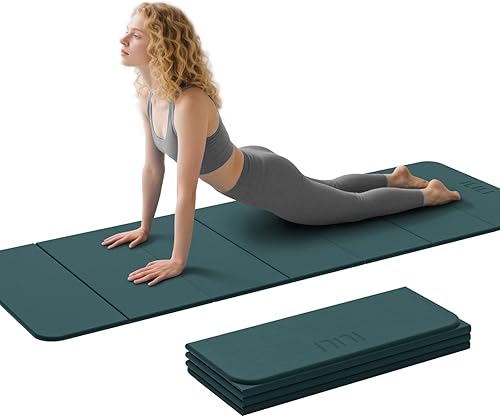 ILILI Foldable Yoga Mat 71 * 24 * 0.3'' - TPE Non-Slip Fitness Mat for HomeWaterproof & Lightweight (2lb) for Home gym, Pilates & Stretching,Fitness