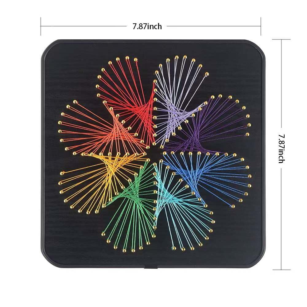 THOUDONER DIY 3D String Art Crafts Kit for Adults Beginner Unique Gift, Windmill(7.87inch*7.87inch).
