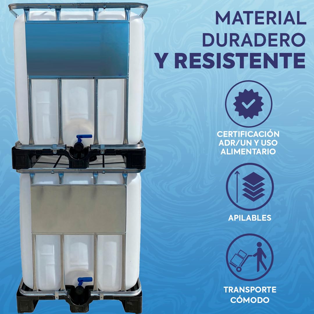 Werit Contenedor Depósito 600 litros con Palet de plástico