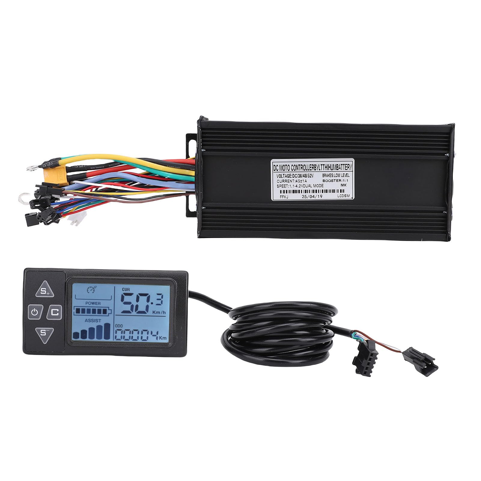 Sonew Zestaw Kontrolera E-roweru 30A 3 Tryby z Wyświetlaczem LCD IP65,