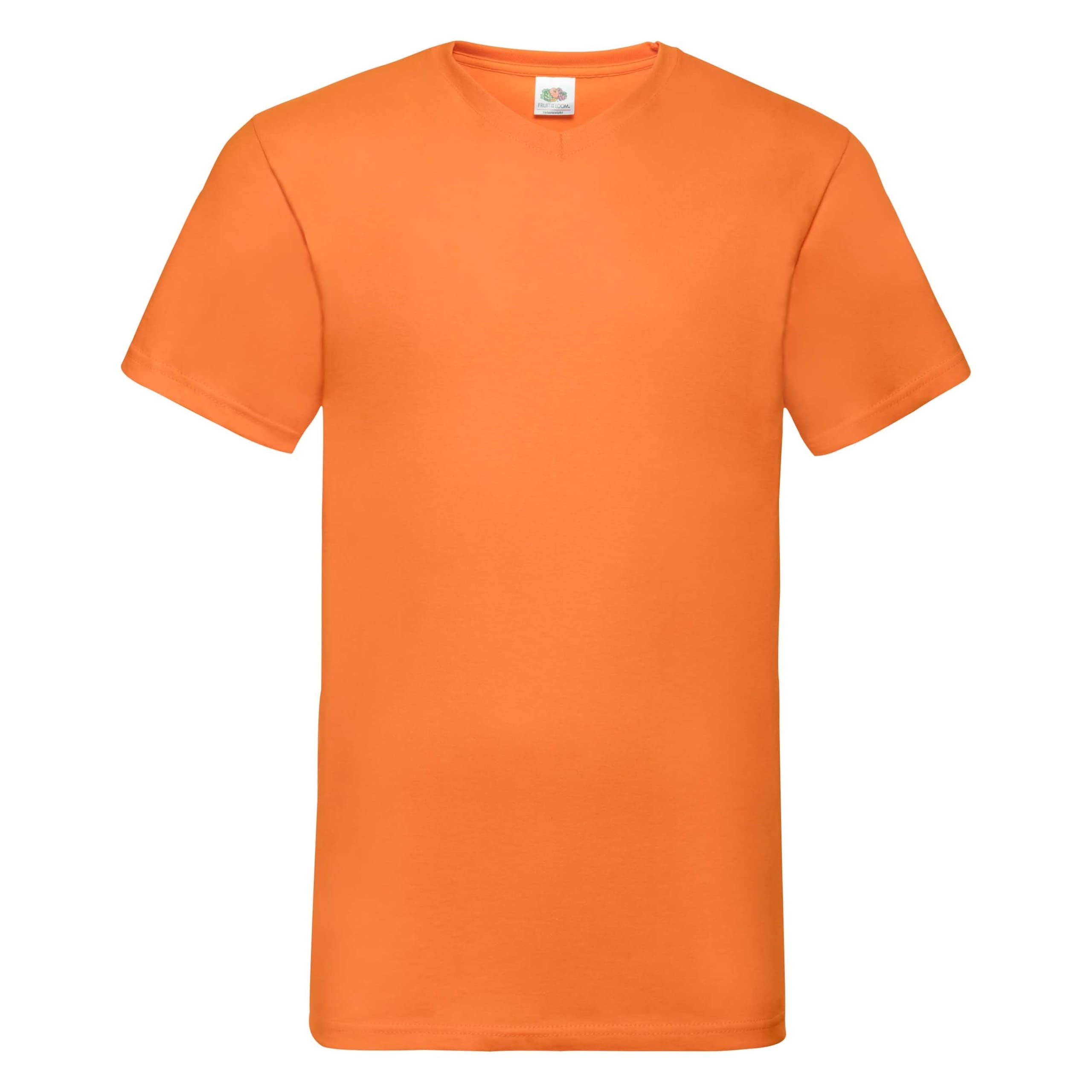 Fruit of the Loom Men's V-Neck Valueweight T-Shirt, Orange, Medium
