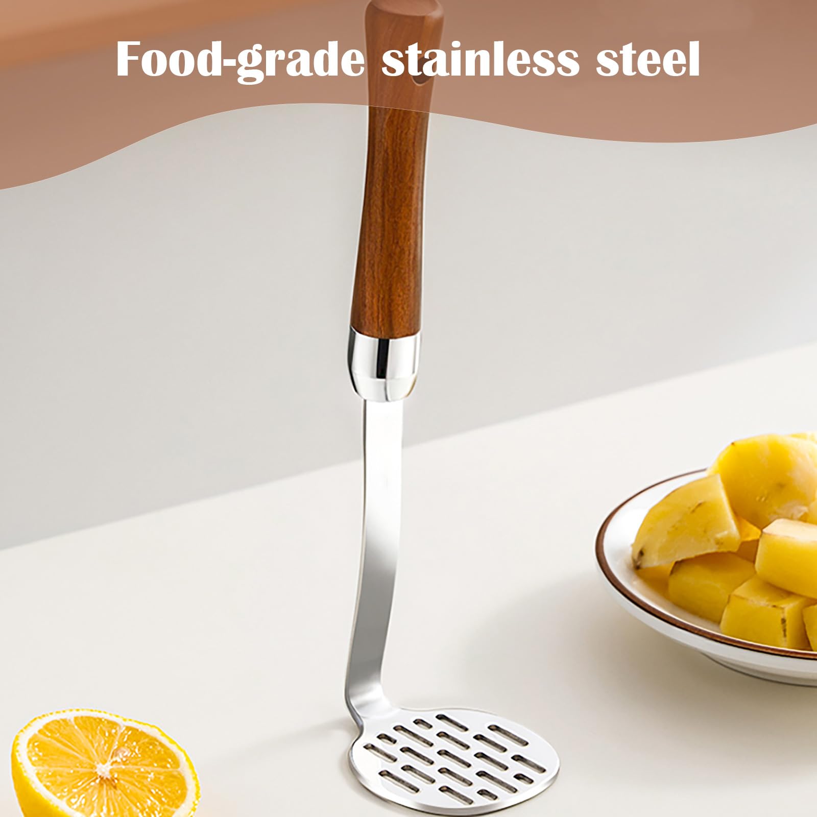 Triturador de Patatas,Máquina Trituradora de Patatas,Herramienta de Cocina Multifuncional,Prensa Patatas Manual,Prensa Manual de Acero Inoxidable,triturador de alimentos, para puré de patatas (B)