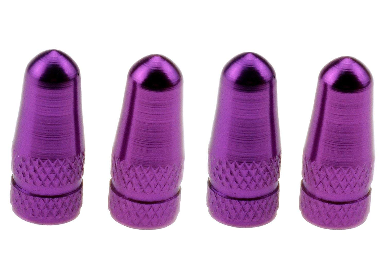 Wowlife 4X Bike Bicycle Road Racing Colour Presta Valve Cap Dust Covers (Purple)