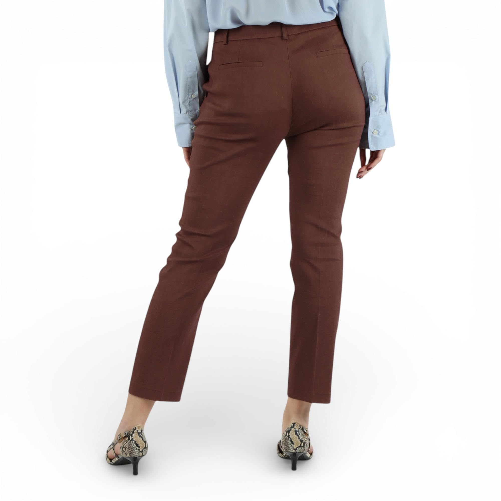 Pinko Pantalone Marrone in Lino