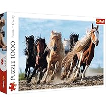 Trefl – Puzzle Cavalli al galoppo – 1000 Elementi, cavalli al galoppo, cavalli di diversi colori, galoppo, puzzle fai da te, intrattenimento creativo, regalo, divertimento, puzzle classici