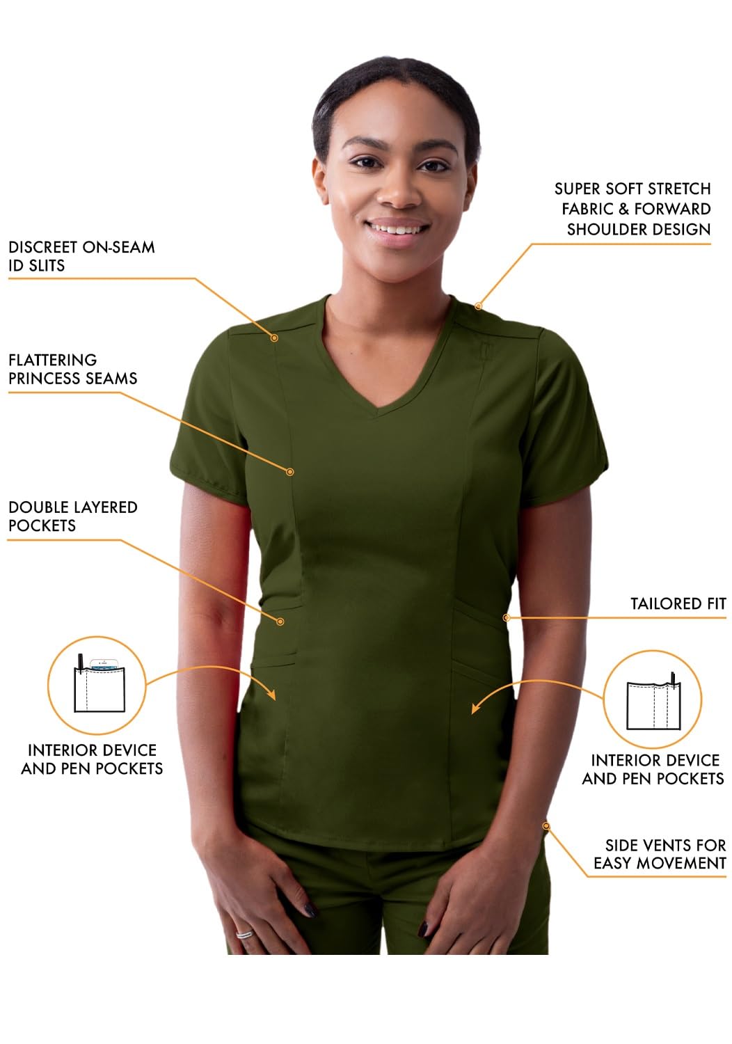 Adar Pro Erica Moderna Atletica Impostata Per Donna - Moderna V-Collo Top & Yoga Pareggiatrice