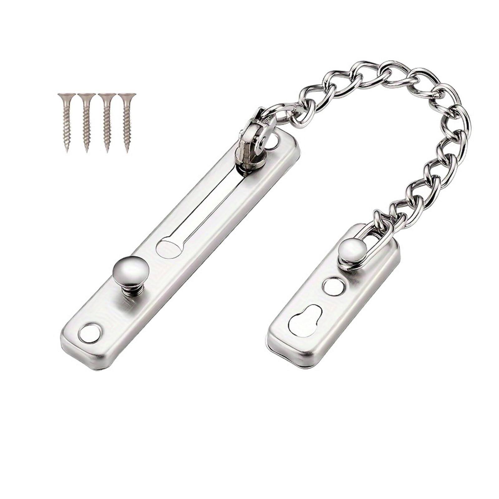 Edvkrgqx Black Security Doors Chain Lock, Door Chain Security Lock Spring Latch Screw Multicolor(Black)