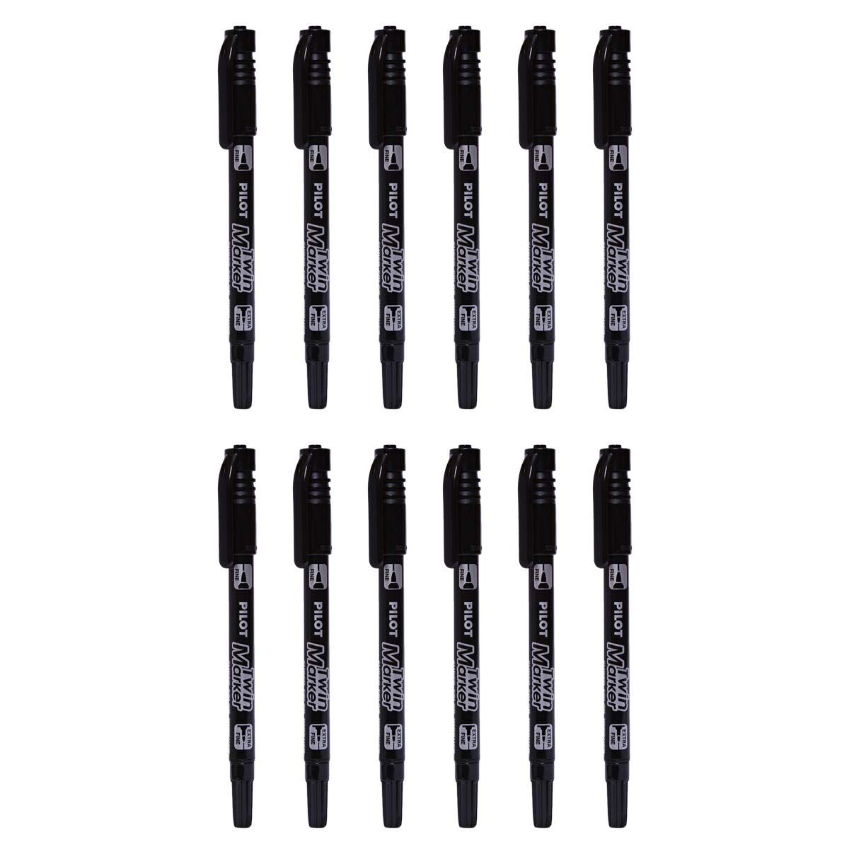Pilot Sca-tm-b Twin Marker Set Of 12, Black