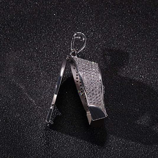 Hip Hop Iced out Grim Reaper Retro Punk Pendent 18 carati in Oro Bianco Placcato Oro Collana for Uomo Donna (Color : with Rope Chain)