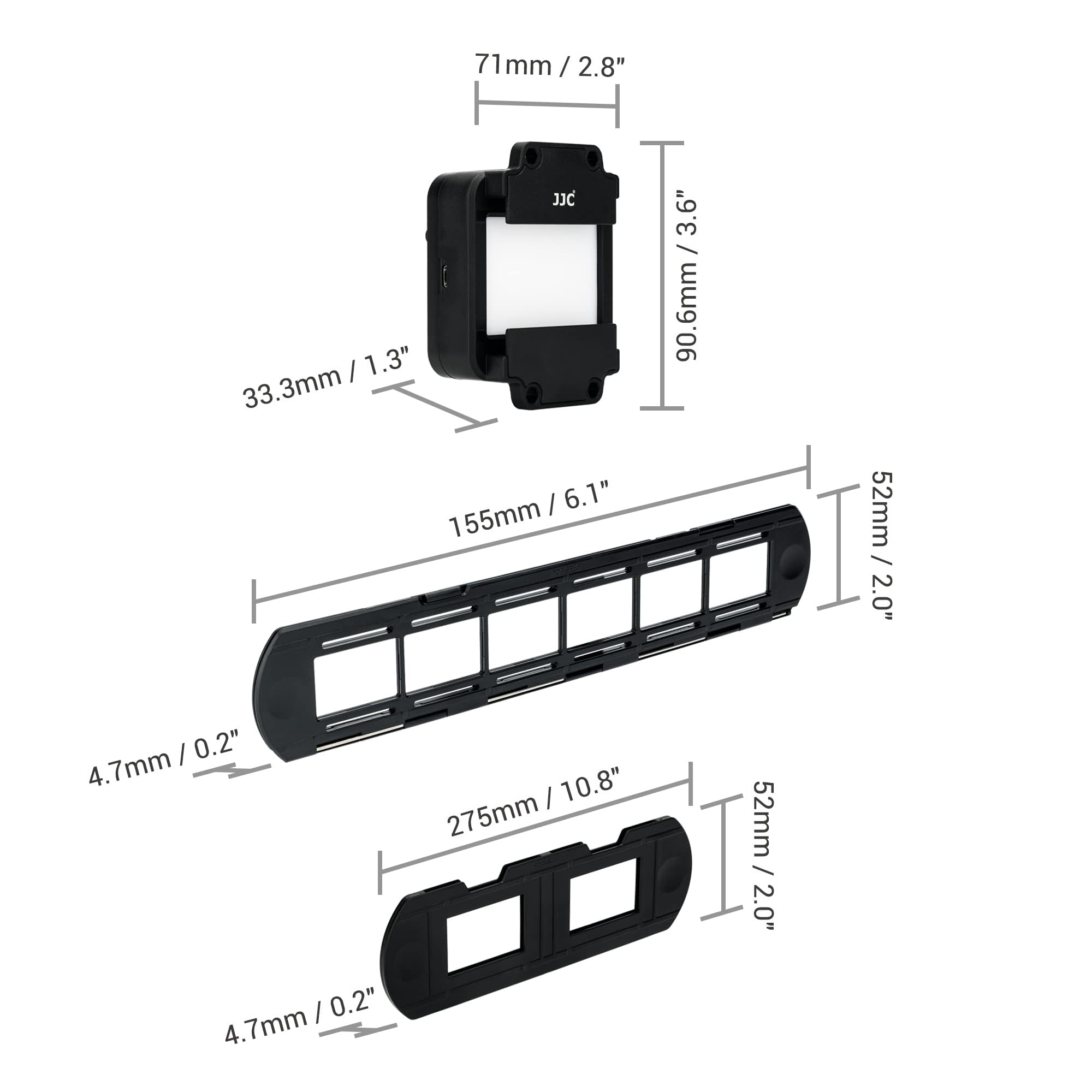 JJC Adattatore per Digitalizzazione di Pellicole con Set di luci a LED Converti Pellicola Negativa da 35 mm e Diapositiva in JPEG Digitale, Lampada LED USB a 10 Livelli di Luminosità