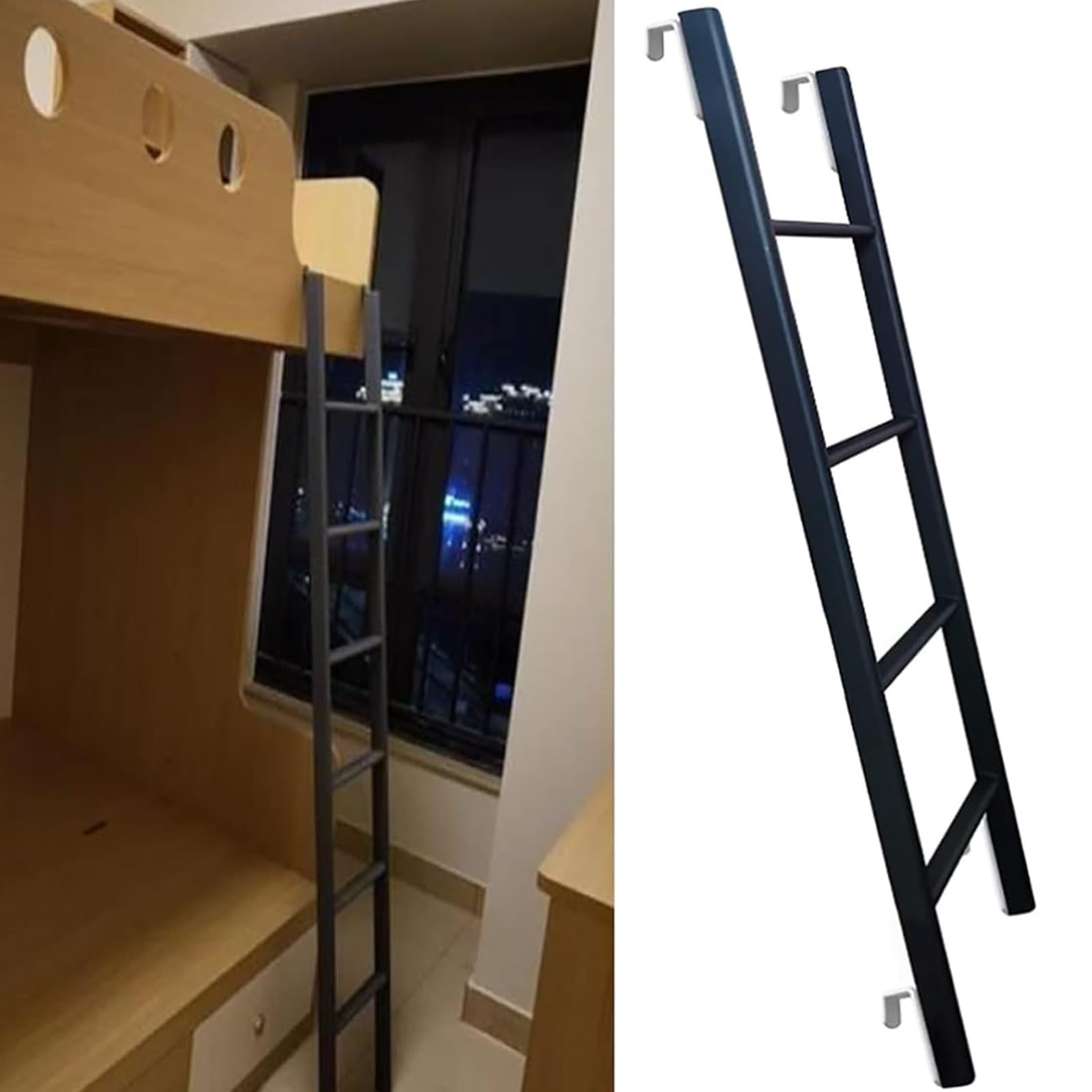 Escalera Industrial Para Literas De 4/5 Peldaños, Escalera De Repuesto De Metal | Escalera Para Dormitorio, Para Cama Alta, Escalera De Hierro Forjado Para Loft, Escalera Recta Multifunción Para Cara