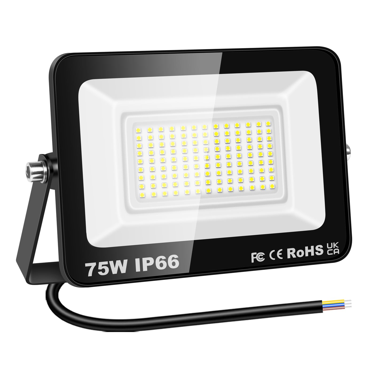 YOJZMA Outdoor LED Floodlight, 75W 7500LM Light Security Lighting