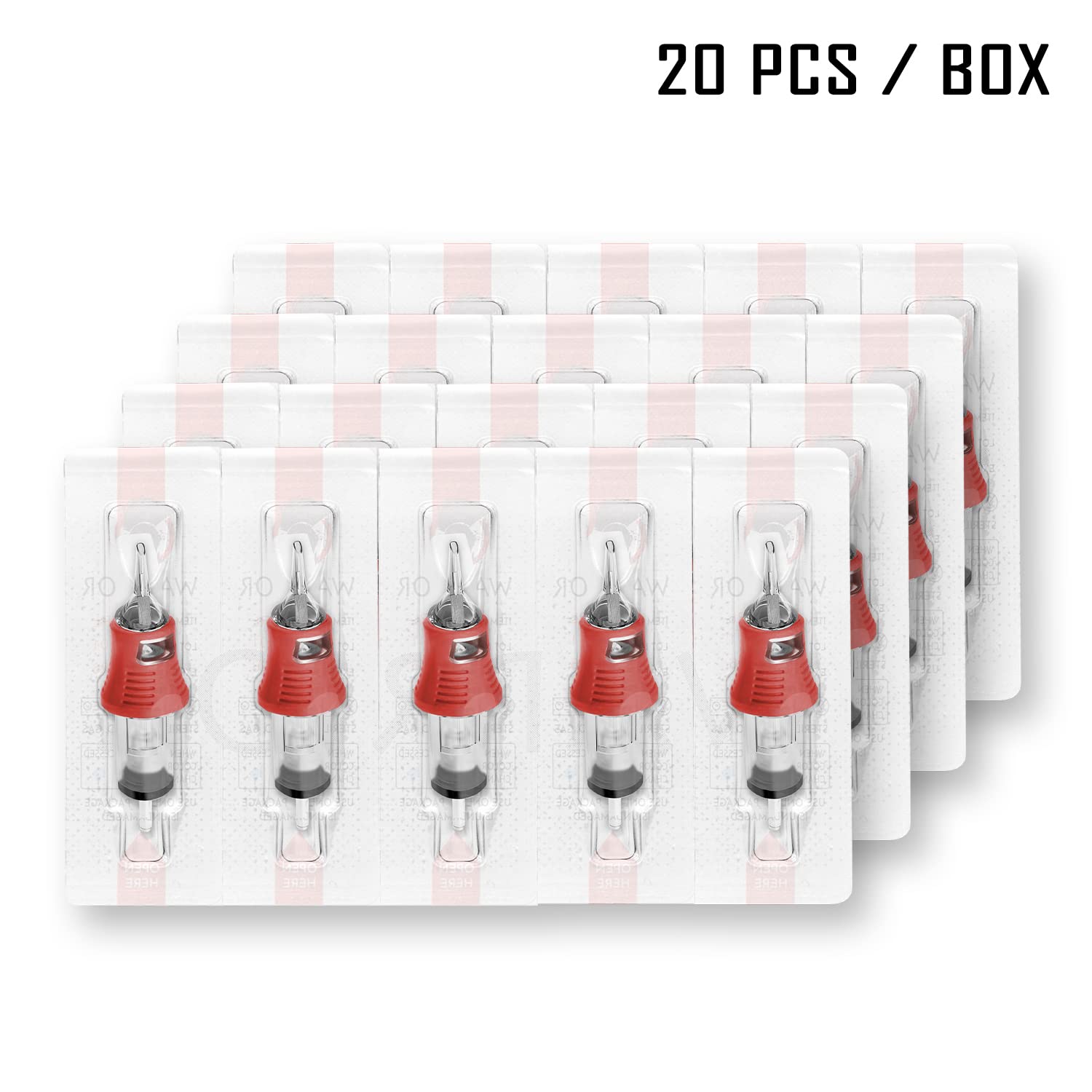 WARRIOR PRO Tattoo Needles Cartridges with Silicone Rubber Grip Sterilized Tattoo Needle Cartridge Round Shader in Japanese Steel Permanent Makeup PMU (0.35MM-1214RS) - Image 4