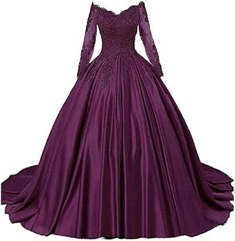 Lace Formal Evening Dresses Long Sleeve Ball Gowns Sweet 16 Prom Quinceanera Dresses