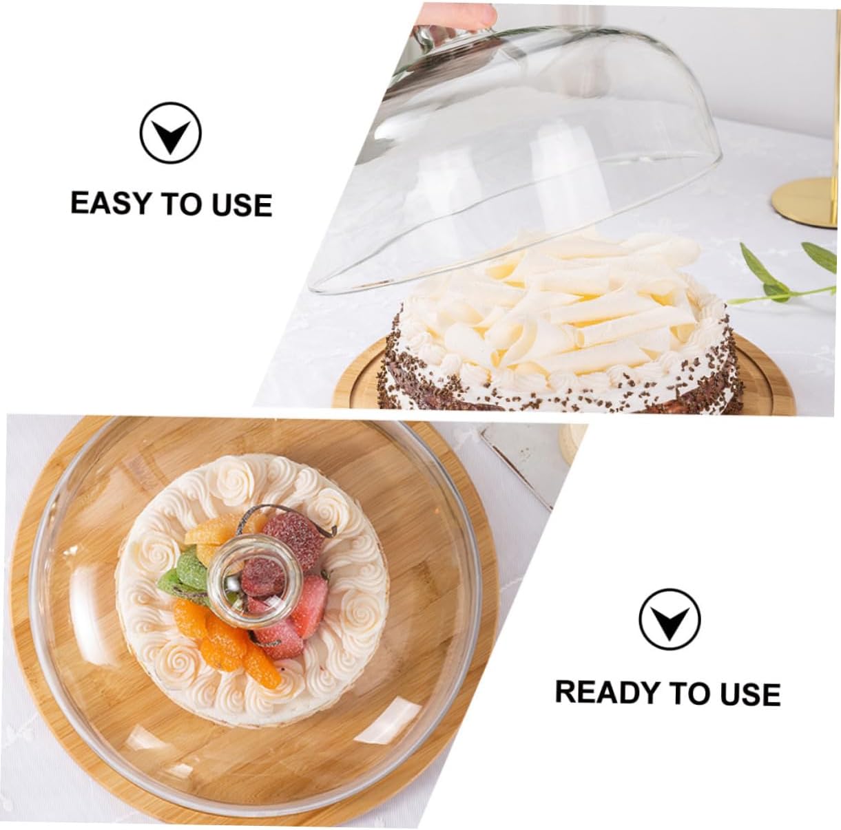 STOBAZA 1Set Elegant Cake Dome with Base Food Cover for Parties Weddings and Home Use Stylish Food Storage for Desserts Snacks and Treats Cake Container and Serving